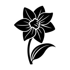 Obraz premium daffodil flower icon, daffodil flower silhouette vector illustration-simple silhouette illustration of daffodil flower, perfect for daffodil flower logos and icons