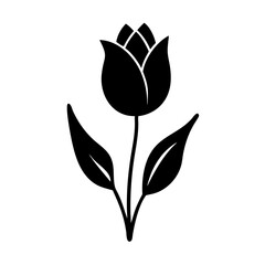 tulip flower icon, tulip flower silhouette vector illustration-simple silhouette illustration of tulip flower, perfect for tulip flower logos and icons