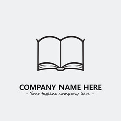 Book illustration black and white for logo company vector image
