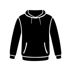 sweatshirt icon, sweatshirt silhouette vector illustration-simple silhouette illustration of sweatshirt, perfect for sweatshirt logos and icons