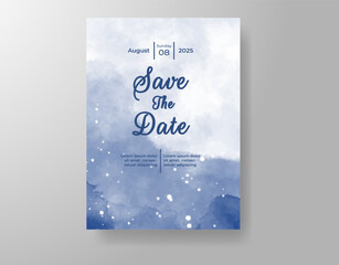 Wedding invitation with abstract watercolor background