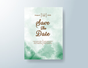 Wedding invitation with abstract watercolor background