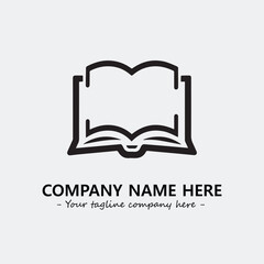 Book illustration black and white for logo company vector image
