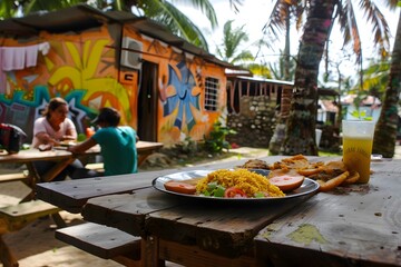Relaxed Beachside Dining in a Tropical Paradise