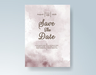 Wedding invitation with abstract watercolor background
