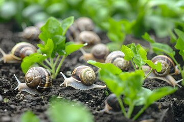 Garden Snails Infestation on Young Plants