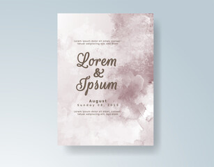 Wedding invitation with abstract watercolor background