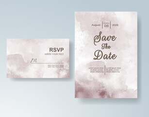 Wedding invitation with abstract watercolor background