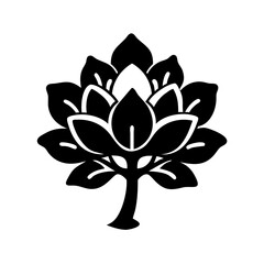 Fototapeta premium magnolia tree icon, magnolia tree silhouette vector illustration-simple silhouette illustration of magnolia tree, perfect for magnolia tree logos and icons