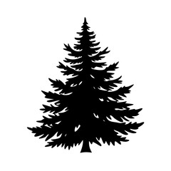 fir tree icon, fir tree silhouette vector illustration-simple silhouette illustration of fir tree, perfect for fir tree logos and icons