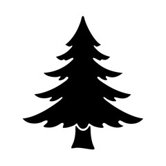 fir tree icon, fir tree silhouette vector illustration-simple silhouette illustration of fir tree, perfect for fir tree logos and icons