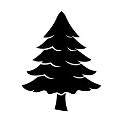 fir tree icon, fir tree silhouette vector illustration-simple silhouette illustration of fir tree, perfect for fir tree logos and icons