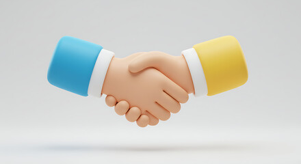 Stylized Handshake Illustration Symbolizing Agreement, Partnership, and Trust