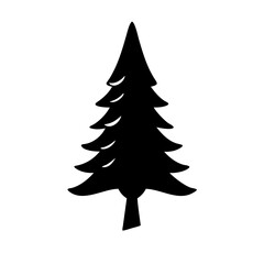 spruce tree icon, spruce tree silhouette vector illustration-simple silhouette illustration of spruce tree, perfect for spruce tree logos and icons