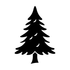spruce tree icon, spruce tree silhouette vector illustration-simple silhouette illustration of spruce tree, perfect for spruce tree logos and icons