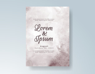 Wedding invitation with abstract watercolor background