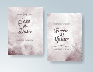 Wedding invitation with abstract watercolor background