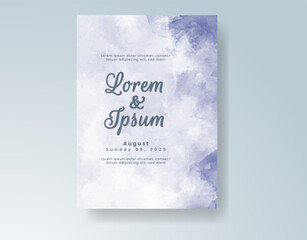 Wedding invitation with abstract watercolor background