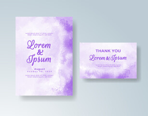 Wedding invitation with abstract watercolor background
