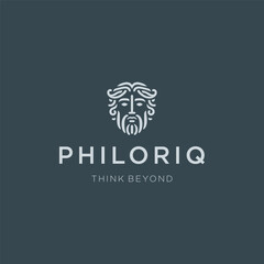 Philosopher Logo – A thoughtful minimalist icon symbolizing wisdom and contemplation.