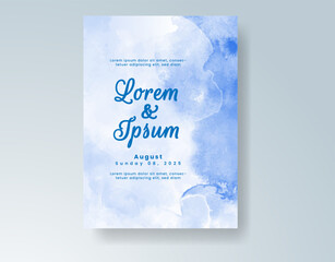 Wedding invitation with abstract watercolor background