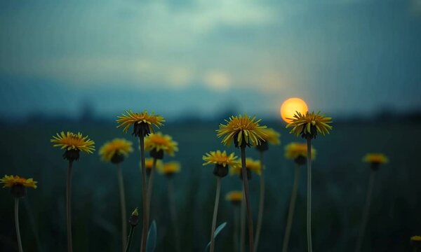 Sunrise over. The feild