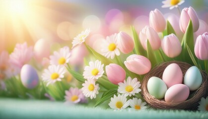 easter eggs in grass