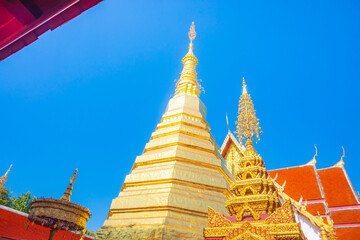 "Wat Phra That Cho Hae" The Royal Temple, is a sacred ancient temple in Phrae, Thailand. Asia.