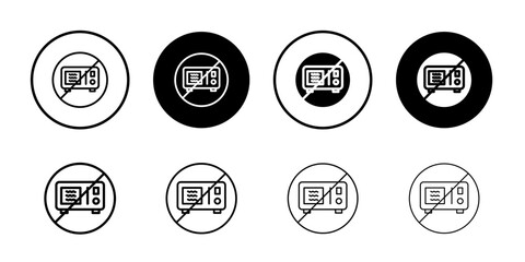 Do not microwave icon Logo symbol sign set