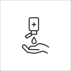 Hand disinfect icon. Simple hand disinfect icon for social media, app, and web design. Vector illustration