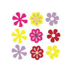 H tand-Drawn flower Minimalist Icons  Icons Set. flower Icons Set.colorng  flowers set.