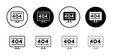Error 404 page icon Logo symbol sign set