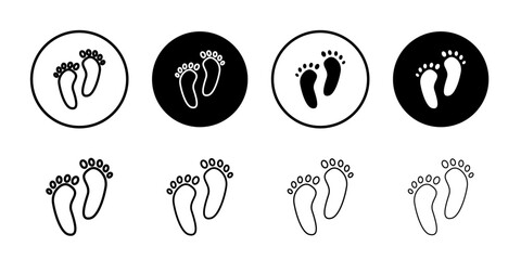 Footprint icon Logo symbol sign set