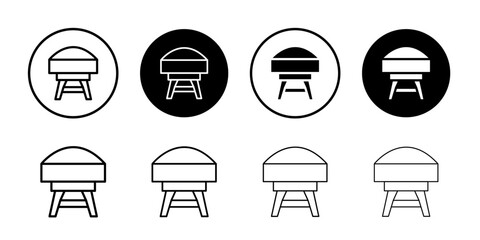 Footstool icon Logo symbol sign set