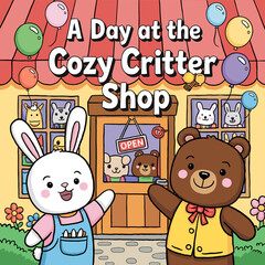 cute coloring book cover, cover, cute kids illustration, cartoon cover, cartoon illustration, kawaii coloring, easy and bold, kawaii cover, cozy, cozy cover, fuzzy, hygge, coloring pages, adult colori