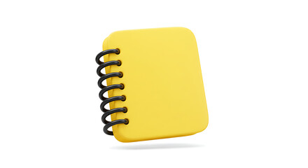 Vibrant yellow notepad with black spiral binding on clean white backdrop