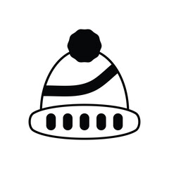 Winter Hat icon vector stock illustration