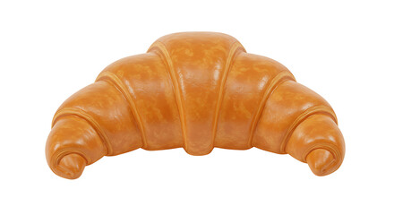 Naklejka premium Delicate crescent roll with golden sheen isolated on a white background