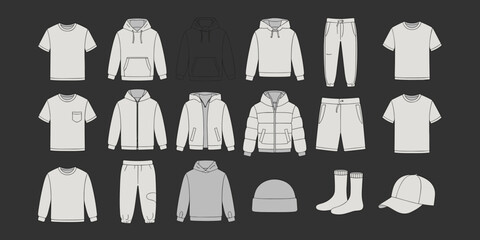 cloths mockup, vector mockup, digital, vector t shirts, vector shirts, silhouette clothing, shirt, clothes, fashion, vector, t-shirt, jacket, dress, illustration, set, wear, design, polo, coat, men, t