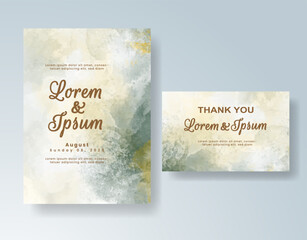 Wedding invitation with abstract splash watercolor