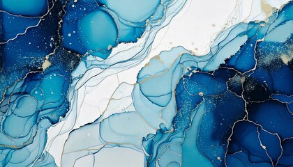 青のアルコールインク