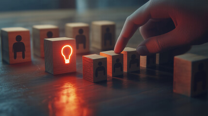 Idea Selection: Light Bulb Block from Human Talent