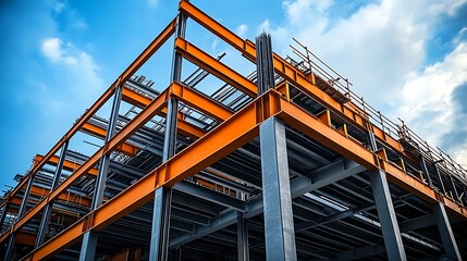 Fototapeta premium Steel Building Under Construction (1)