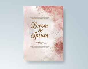 Wedding invitation with abstract splash watercolor
