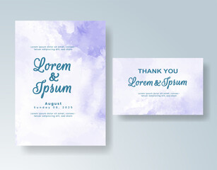 Wedding invitation with abstract splash watercolor