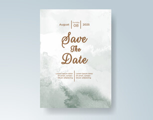 Wedding invitation with abstract splash watercolor