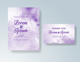 Wedding invitation with abstract splash watercolor