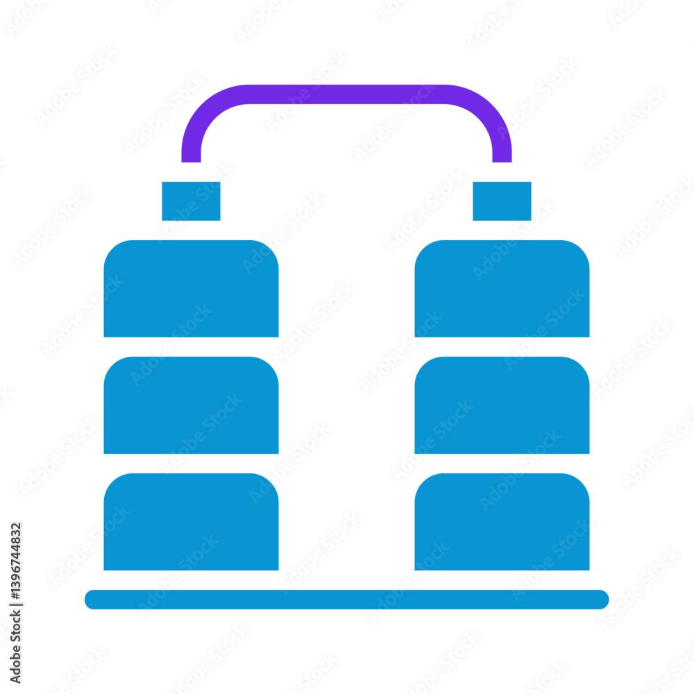 Poster abstract depiction of interconnected containers symbolizes data flow and processing