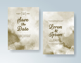 Wedding invitation with abstract splash watercolor