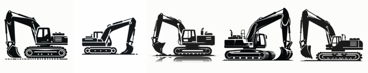 Vector of an excavator silhouette.